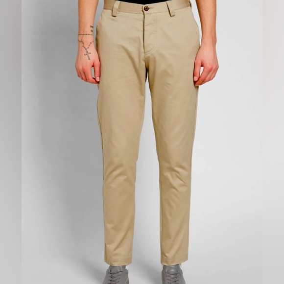 WINGS + HORNS Sz 30 Tokyo Khaki Chino Ankle Length Tapered Leg Trousers Pants - Picture 1 of 9